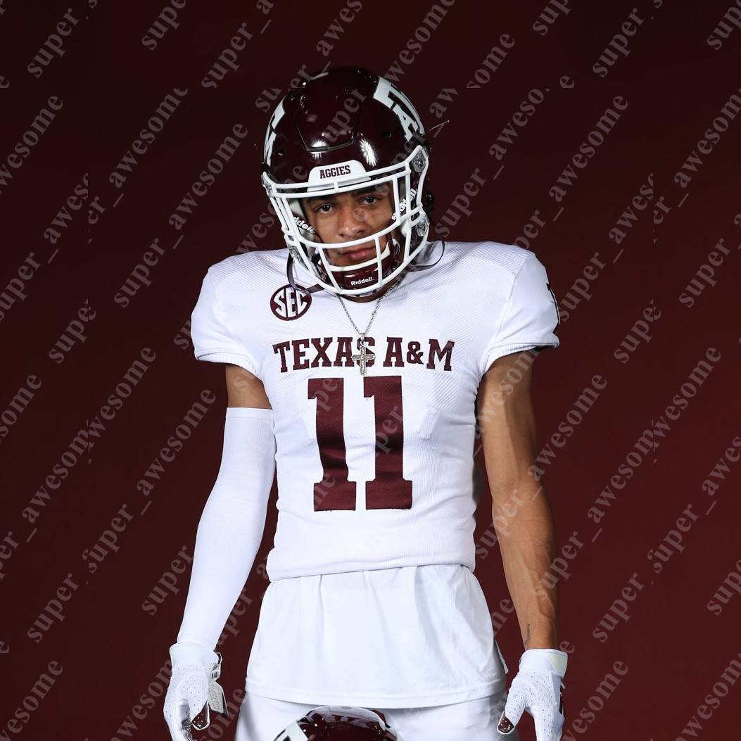 Hot Texas A M Football Jersey Max Johnson Evan Stewart Ainias Smith Jahdae Walker McKinnley Jackson Moose Muhammad Johnny Manziel Max Wright Layden Ro