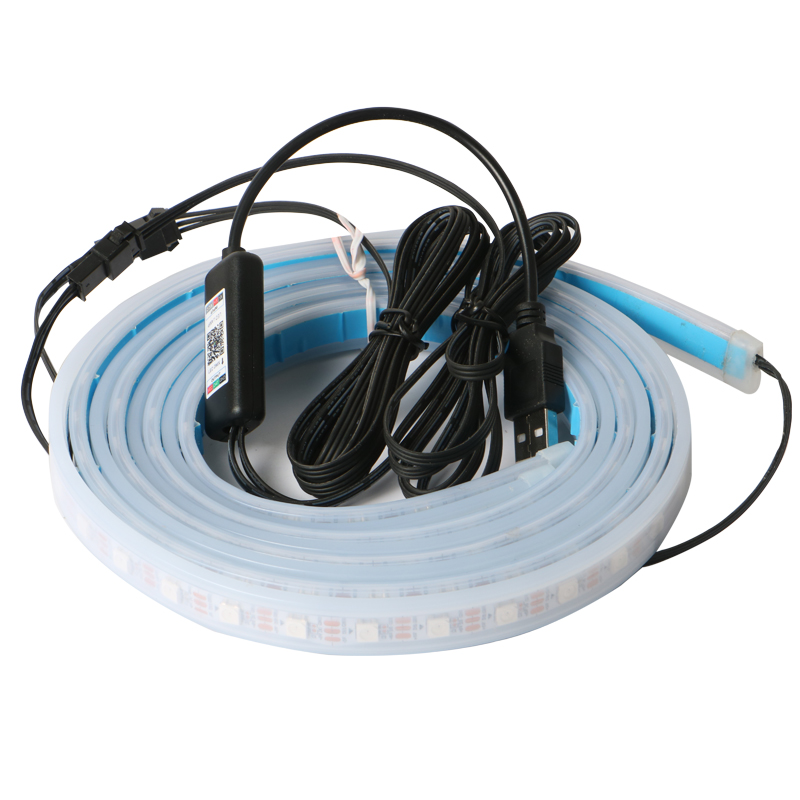 Colorful Car Door Ambient Light LED Strip Lights Pedal Atmosphere Flashing Light Bluetooth App Remote Music Control DIY Auto Interior Exterior Decorat