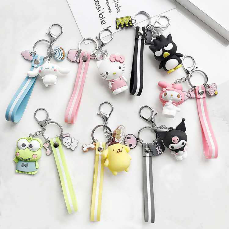 Kuromi Keychain Woman Key Chain Pom Purin Cinnamoroll Bad Badtz Cute Cartoon Novelty High Quality PVC Pendant Jewelry Free DHL Shipping
Kuromi Keychain Woman Key Chain Pom Purin Cinnamoroll Bad Badtz Cute Cartoon Novelty High Quality PVC Pendant Jewelry Free DHL Shipping