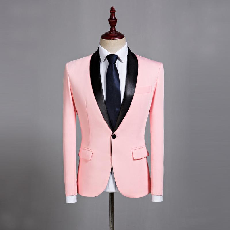 Men's Suits & Blazers Classic Black Shawl Lapel Pink Casual Blazer DJ Party Stage Singer Wedding Grooms Suit Jacket Costume Homme Men Perfor
Men's Suits & Blazers Classic Black Shawl Lapel Pink Casual Blazer DJ Party Stage Singer Wedding Grooms Suit Jacket Costume Homme Men Perfor