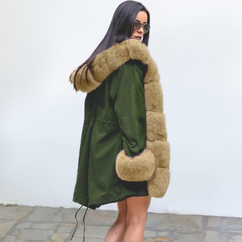 Women's Down & Parkas 2021 Fashion Street Style Good Warm Thick Faux Fur Fuzzy Winter Parka Coat Outwear