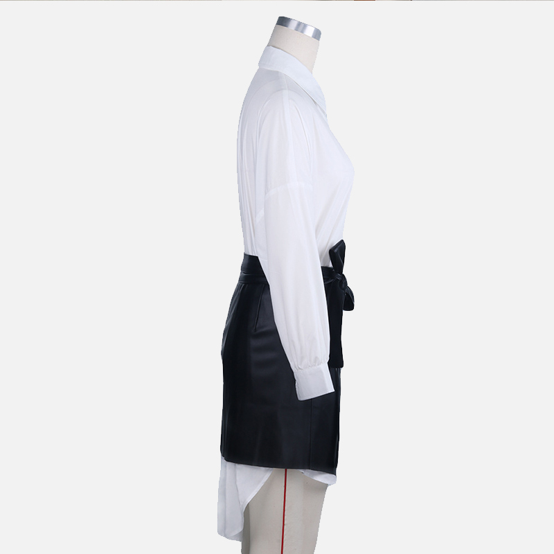 Irregular PU Womens Skirts Sexy High Waist Belt Bandage Female Skirt Sexy Streewear Fashion Ladies Bottom 210306
