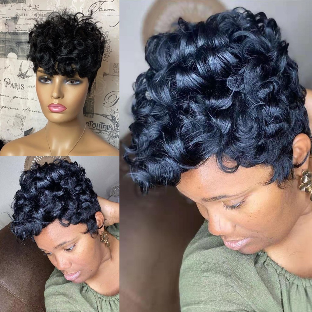 Short curly Human Hair Wigs For Women Brazilian lace front Pixie cut hairstyle bob Wigs, Customize
Short curly Human Hair Wigs For Women Brazilian lace front Pixie cut hairstyle bob Wigs, Customize