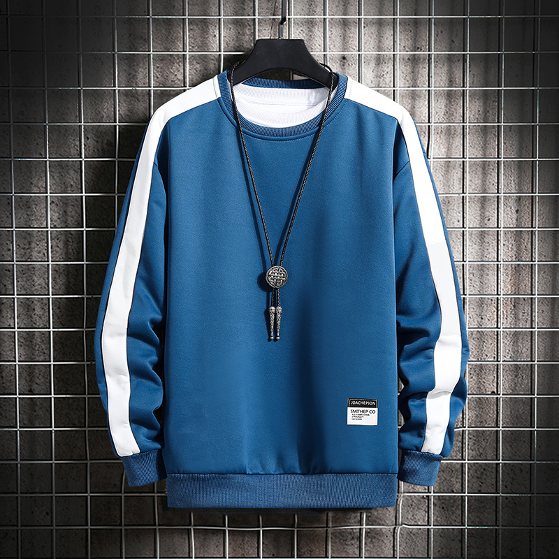 Fashion Harajuku Sweatshirts Men Spring Autumn 6 Color Hoodie Mens Casual O-Neck Patchwork Sweatshirt for Young Men 201127