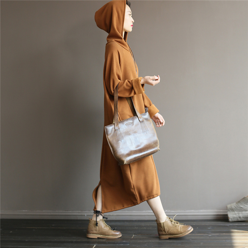 Johnature Women Hooded Sweatshirts Pullover Hoodies Autumn New Plus Size Women Cloths Solid Color Casual Women Sweatshirts T200723