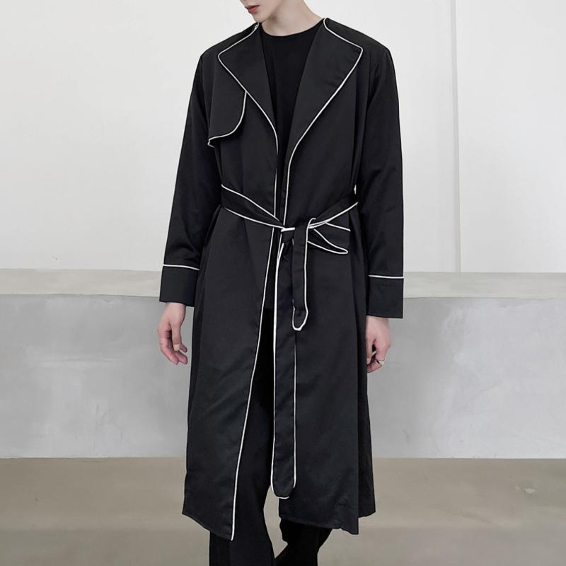 Men's Trench Coats Long Windbreaker Men Fashion Korean Style Coat Lace Striped Autumn Thin Elegant Jacket For Abrigo Hombre, Black
Men's Trench Coats Long Windbreaker Men Fashion Korean Style Coat Lace Striped Autumn Thin Elegant Jacket For Abrigo Hombre, Black
