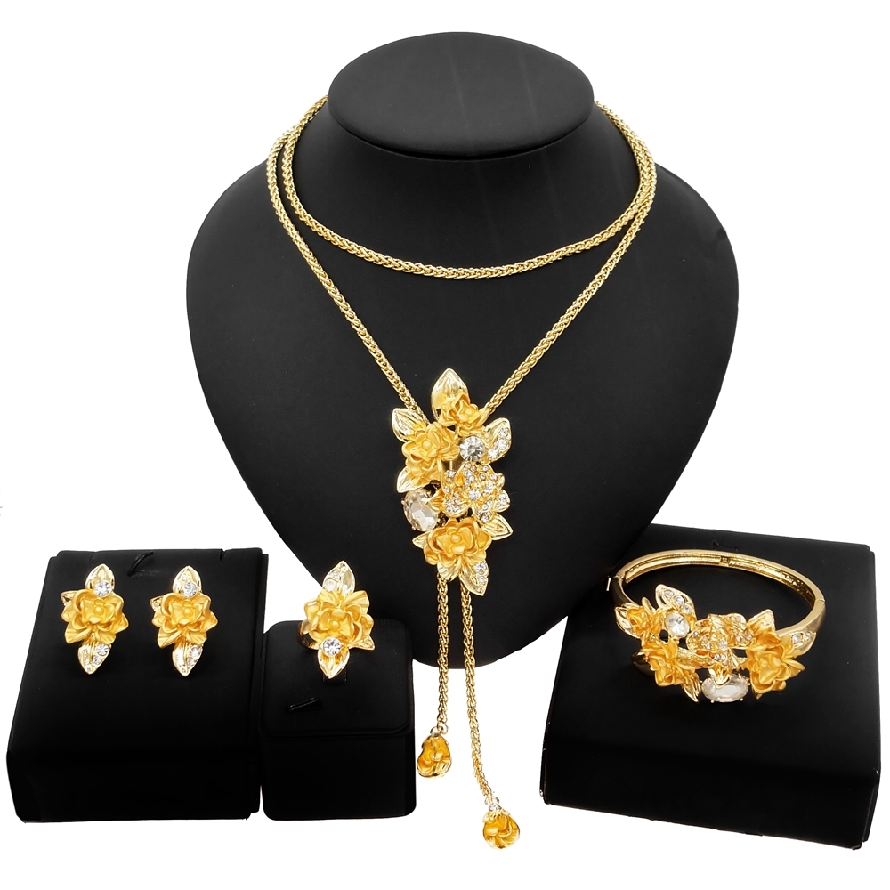 Yulaili Beautiful Earrings Gilded Flower Graphic Jewelry Set and Elegant African Women Gift Love Romantic Long Chain Pendant Jewellery Sets, Golden
Yulaili Beautiful Earrings Gilded Flower Graphic Jewelry Set and Elegant African Women Gift Love Romantic Long Chain Pendant Jewellery Sets, Golden