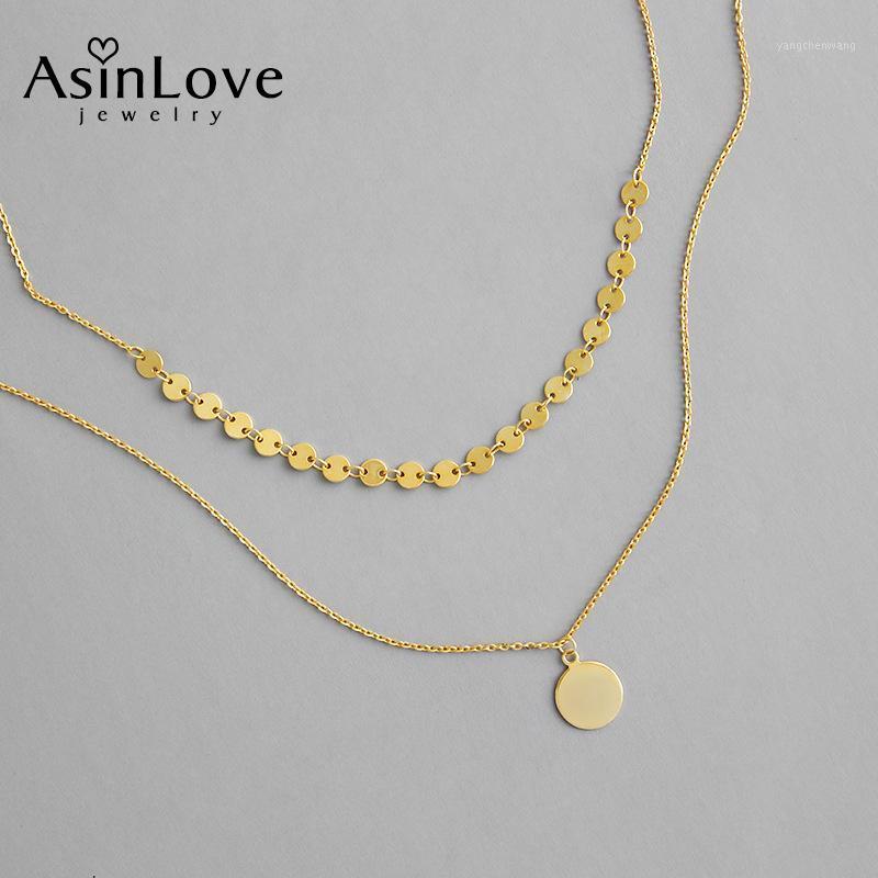 AsinLove Real 925 Sterling Silver Double Layer Round Pendant Necklace Unique Shining 18K Gold For Women Fine Jewelry Chains
AsinLove Real 925 Sterling Silver Double Layer Round Pendant Necklace Unique Shining 18K Gold For Women Fine Jewelry Chains