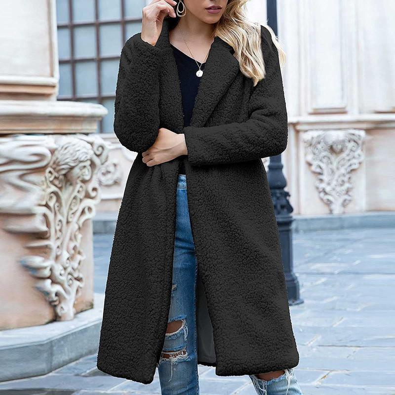 Women's Wool & Blends 2021 Lapel Long Coat For Women Fall Winter Warm Cardigan Clothes Womens Solid Color Long-Sleeved Overcoat Casaco Femin, Black
Women's Wool & Blends 2021 Lapel Long Coat For Women Fall Winter Warm Cardigan Clothes Womens Solid Color Long-Sleeved Overcoat Casaco Femin, Black