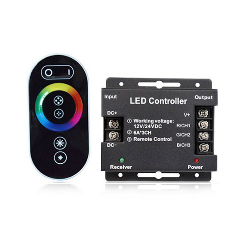 LED RGB controller RF wireless 12-24V full touch dimming control for Module strip light
LED RGB controller RF wireless 12-24V full touch dimming control for Module strip light