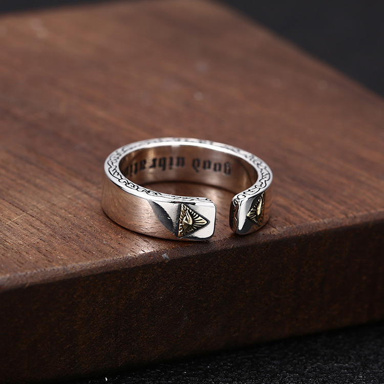 High quality Personalized 925 sterling silver adjustable rings American European antique silver handmade vintage designer luxury jewelry