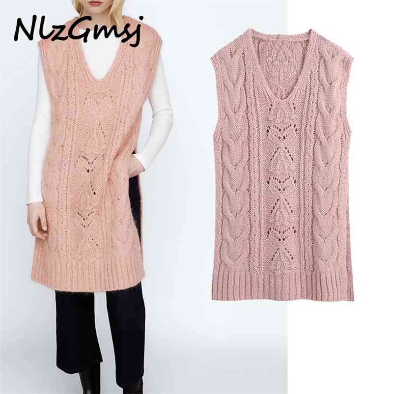 Sweater Women Oversized Long V-neck Knitted Vest Sleeveless Pink Casual Loose Wild 210628, As picture
Sweater Women Oversized Long V-neck Knitted Vest Sleeveless Pink Casual Loose Wild 210628, As picture