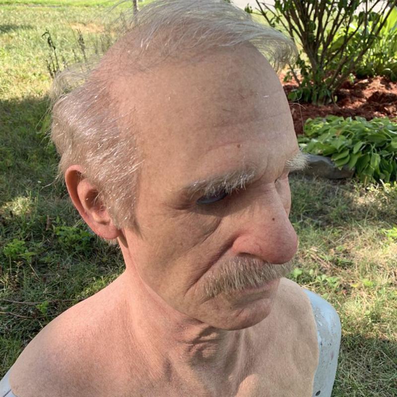 Party Mas Another Me-The Elder Halloween Holiday Funny Cosplay Prop Latex Mask Supersoft Old Man Adult Face Cover Creepy