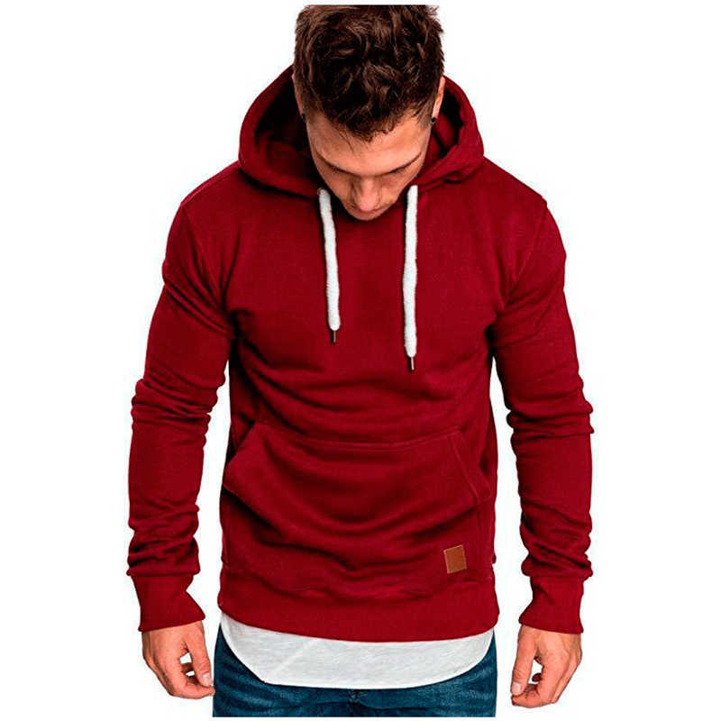 Men Sweatshirt Solid Colours Long Sleeve Autumn Spring Casual Hoodies Top Boy Blouse Tracksuits Sweatshirts Hoodies 210927
