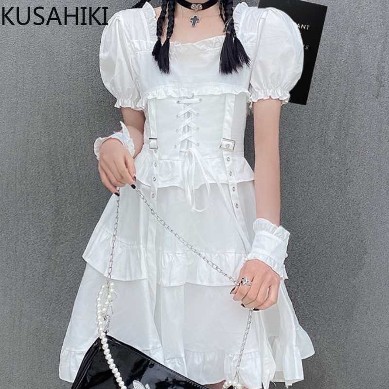 KUSAHIKI Women Dress Vintage Bandage Slim Waist Elegant Dresses Puff Sleeve Square Collar Ruffle A-line Vestido De Mujer 6H873 210602, White
KUSAHIKI Women Dress Vintage Bandage Slim Waist Elegant Dresses Puff Sleeve Square Collar Ruffle A-line Vestido De Mujer 6H873 210602, White