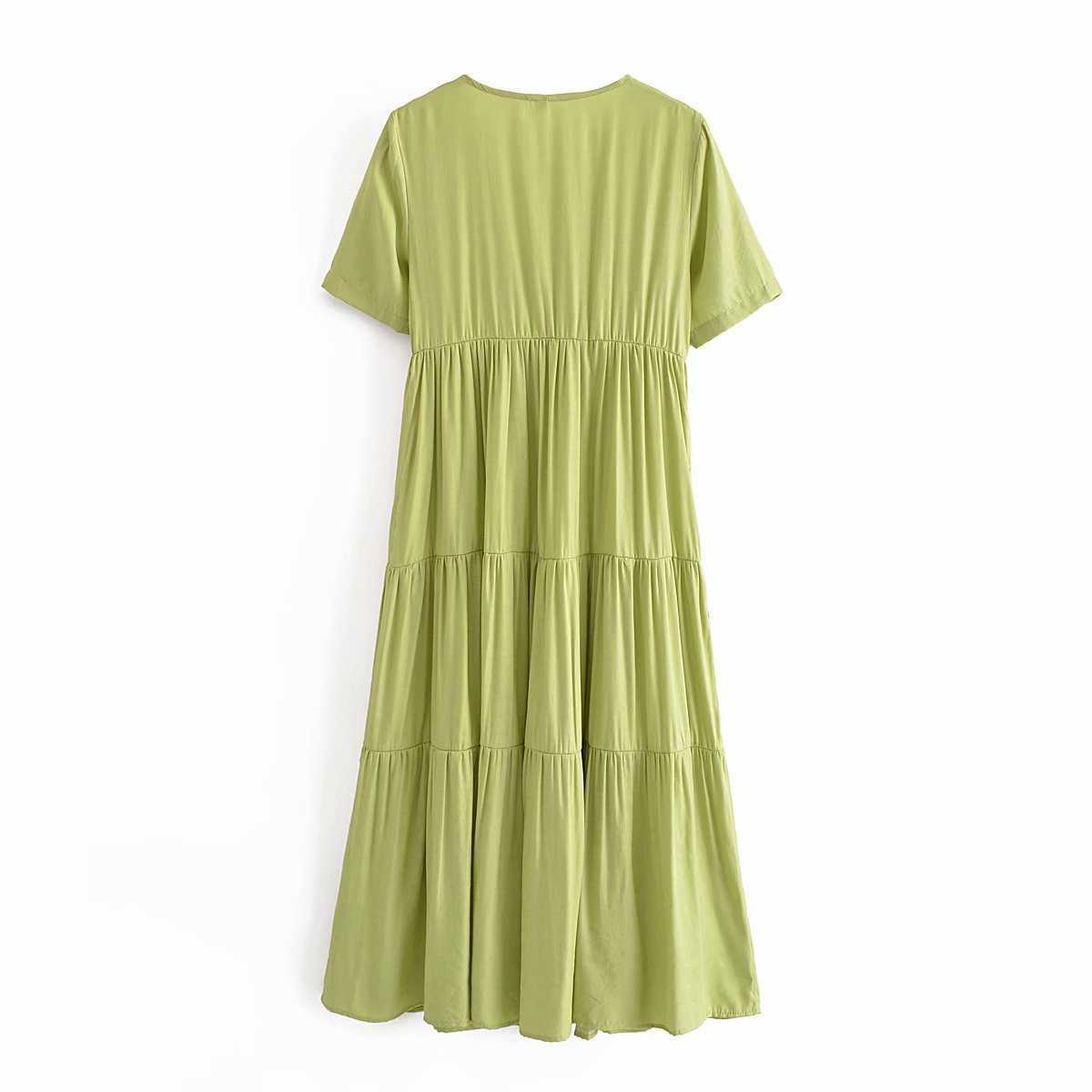 Summer Shirt Dress Women Short Sleeves Elegant Casual Chic Lady Loose Maxi Dress Woman Robe Femme 210709