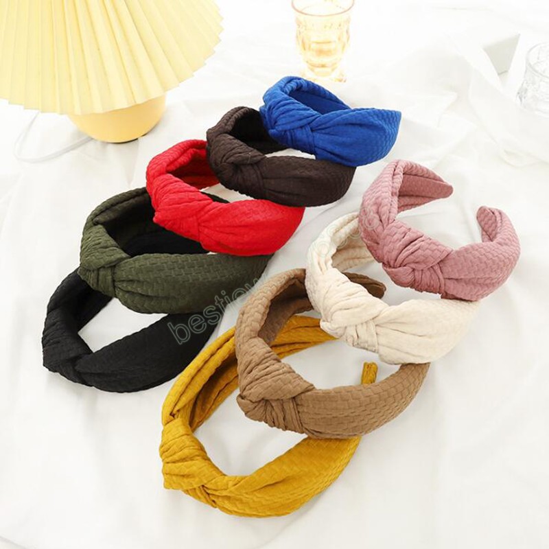 Fashion Autumn Winter Hairband For Women Center Knot Casual Headband Fabric Turban Hari Accessories