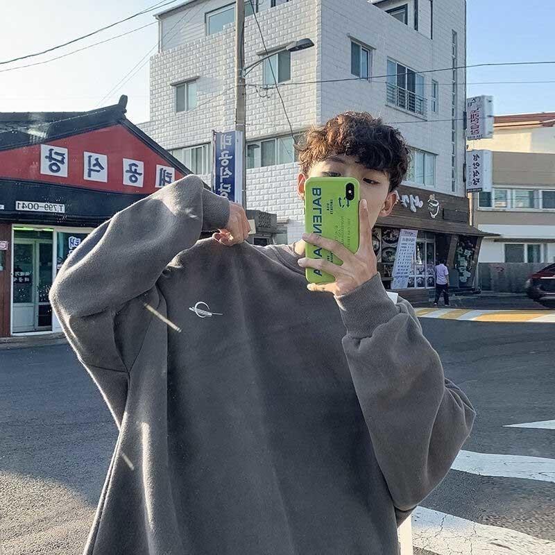 NiceMix Women Oversized Flower Fleece Hoodies Autumn Men Harajuku Streetwear Sweatshirts Hoodie Korean Drop Shoulder Hoodie LJ200808