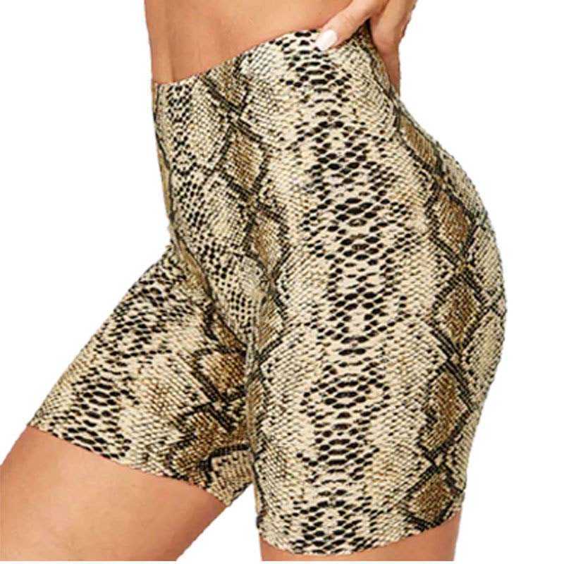 Fashion Leopard Printed Women Shorts Casual Sexy Snakeskin Elastic Waist Cycling Female Shorts W741 210526