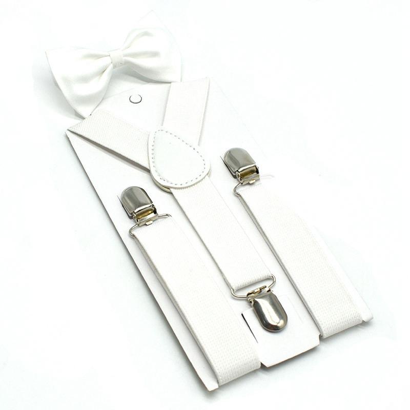 2022 new Kids Suspenders Bow Tie Set 7 Colors Boys Girls Braces Elastic Y-Suspenders with Bow Tie Fashion Belt or Children Baby Kids