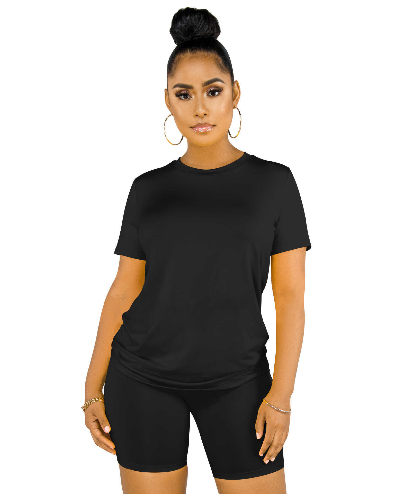 tracksuits Fashion casual suit round neck short sleeve suit women sports jogging suits 2 piece set S-5XL