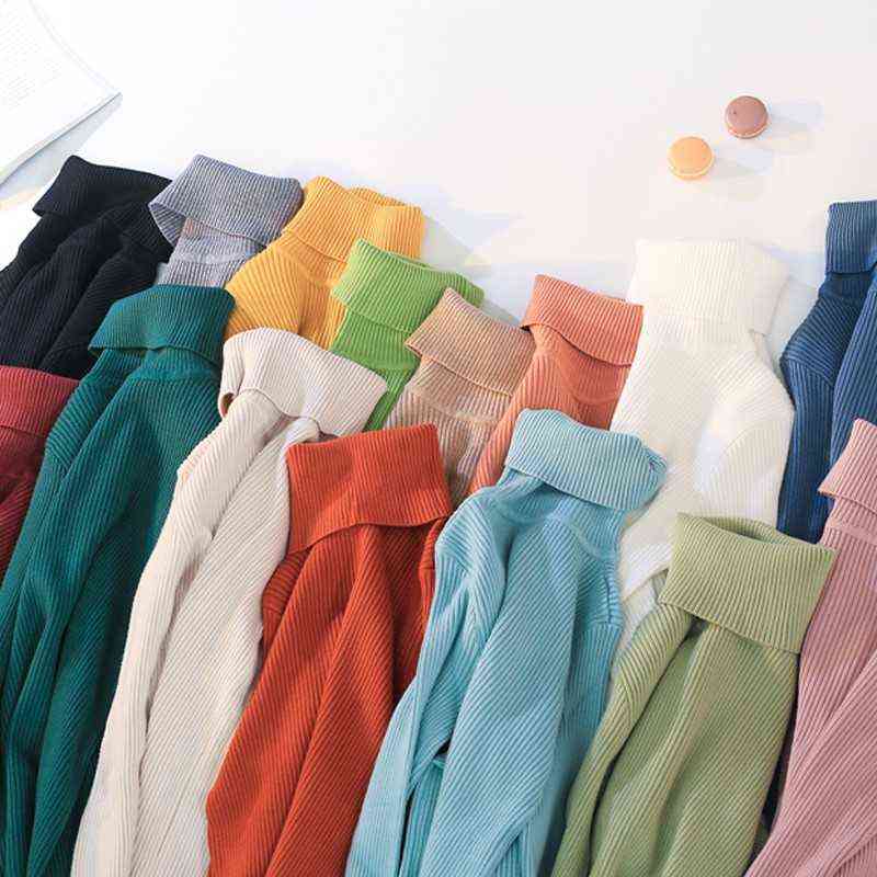 Heliar Women Cashmere Turtleneck Sweater Long Sleeve Knitted Soft Pullovers Basic Sweaters For Women Autumn Winter Jumpers 211123wtt