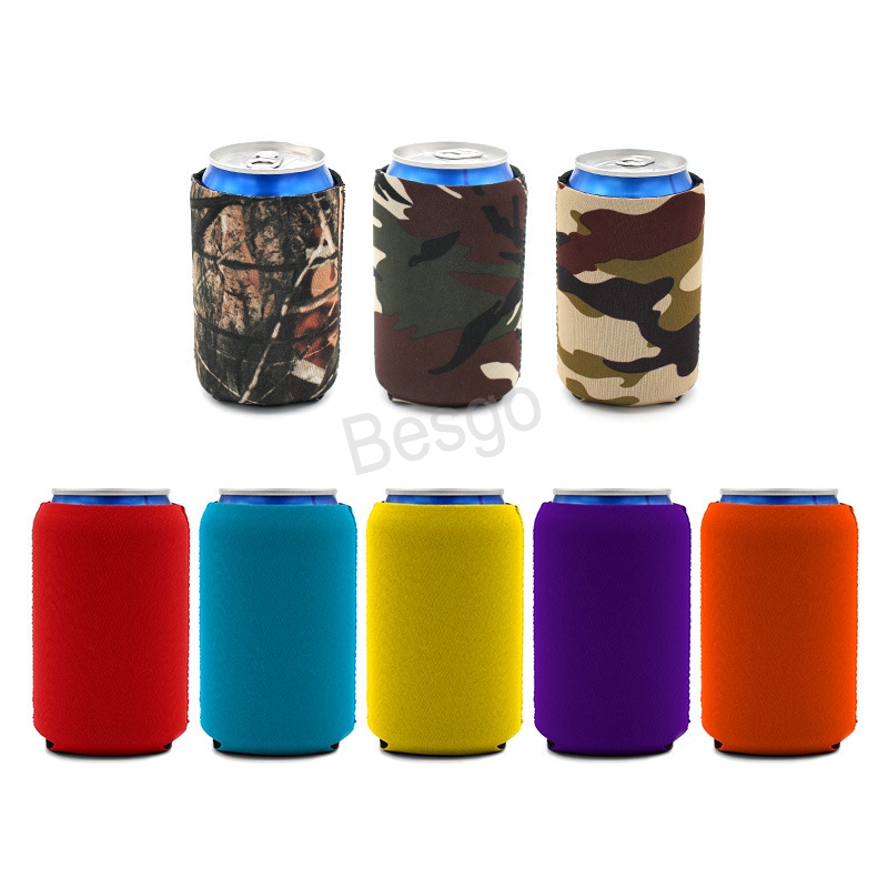 Solid Color Drink Beer Cup Cover Neoprene Beer Can Cooler Insulators Neoprene Beverage Beer Coolers Koozies Bottles Sleeve BH4616 TQQ