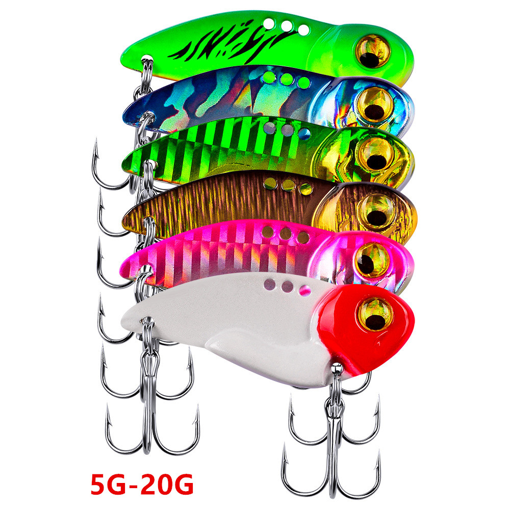 6 Color Mixed 5g-20g(3cm-5.1cm) VIB Spoons Metal Baits & Lures Fishing Hooks 10/8/6# Treble Hook Pesca Fishing Tackle WEI_310
6 Color Mixed 5g-20g(3cm-5.1cm) VIB Spoons Metal Baits & Lures Fishing Hooks 10/8/6# Treble Hook Pesca Fishing Tackle WEI_310