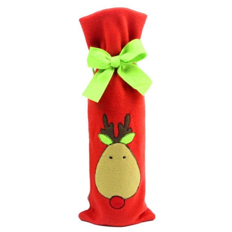 2021 Bags Ornaments New Xmas Santa Claus Wine Bottle Cover Bag Christmas Dinner Party Table Decor Free shipping