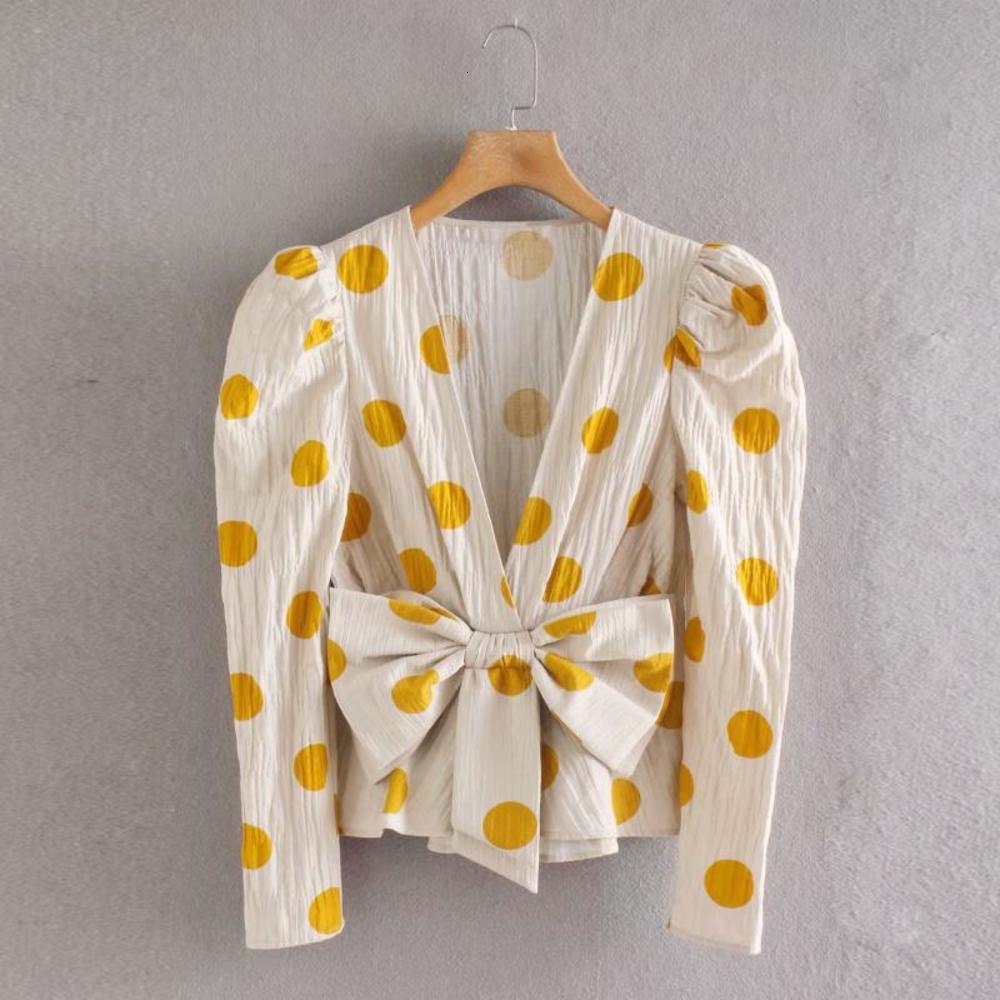 Women's Blouses Spring Summer Casual Blouse Women Bow Yellow Polka Dot Printed Pullover V Neck Chic Beach Wear Female Shirt Tops, White
Women's Blouses Spring Summer Casual Blouse Women Bow Yellow Polka Dot Printed Pullover V Neck Chic Beach Wear Female Shirt Tops, White