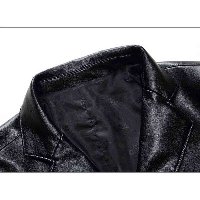 Fashion Leather Jackets Men's Jacket Button Outwear Men's Coats Spring Autumn PU Jacket Coat Plus Size 5XL 6XL 7XL 211111