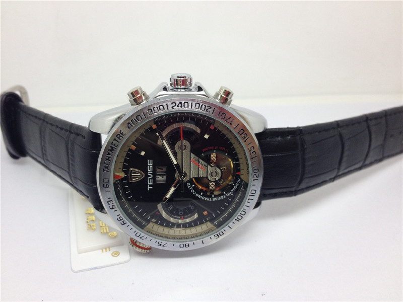 TEVISE brand watch New fashion dress watch for man automatic movment watch leather band white face TE17