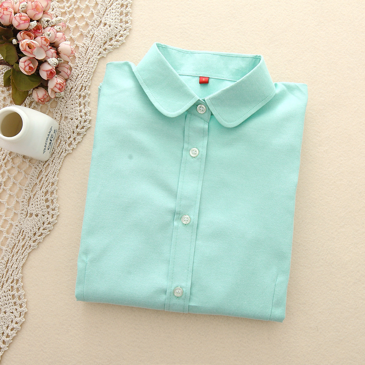 FEKEHA Women Blouses Long Sleeve Cotton Oxford Ladies Tops Office Long Sleeve Shirts Women Blusas Camisas Mujer 210225