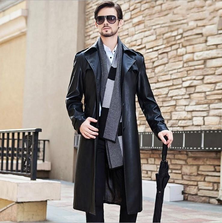 Men's Fur & Faux Brand Long Jacket Men Plus Size Sheep Skin Outwear Suit Collar Male Fashion Leather Trench Coat, Black
Men's Fur & Faux Brand Long Jacket Men Plus Size Sheep Skin Outwear Suit Collar Male Fashion Leather Trench Coat, Black