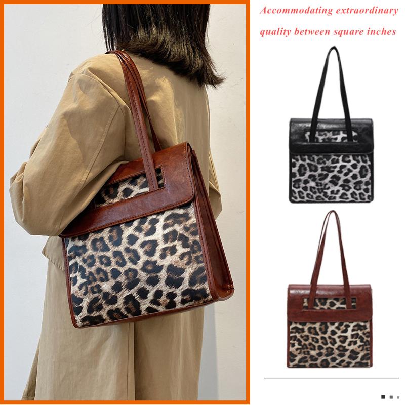 Vintage Commuter Ladies Handbag Leopard Printed PU Leather Underarm Bag Satchels Women Travel Shopping Shoulder Bag, Black
Vintage Commuter Ladies Handbag Leopard Printed PU Leather Underarm Bag Satchels Women Travel Shopping Shoulder Bag, Black