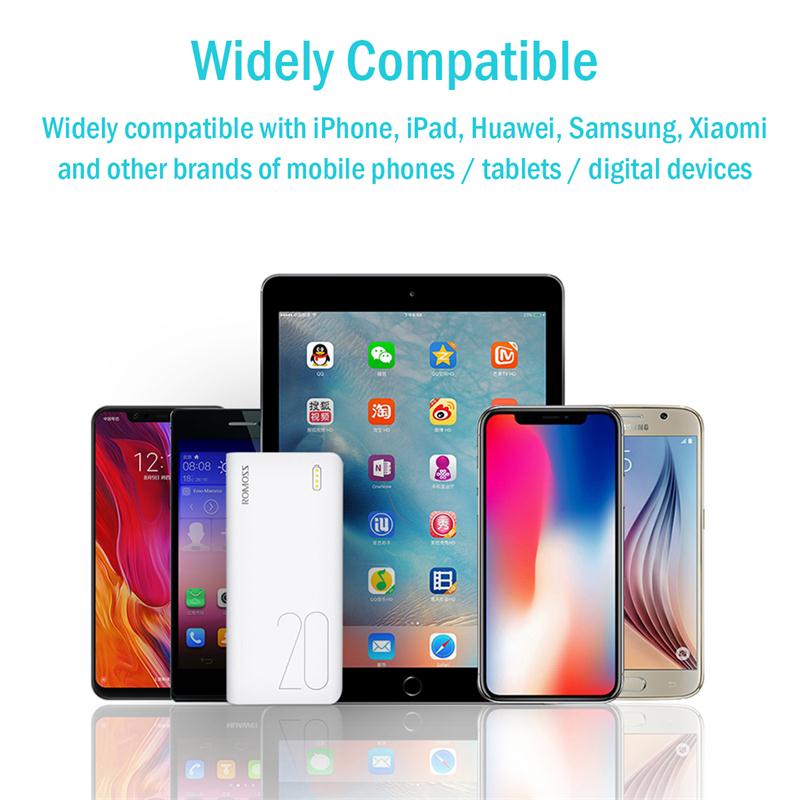 ROMOSS Sense6s Power Bank 20000mAh USB Type Portable Charger 20000mAh Powerbank External Battery Charge For iP Xiaomi Huawei862802