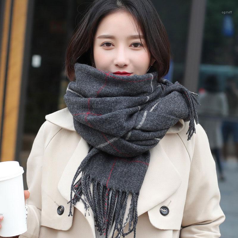 Scarves Tassel Scarf Women Plaid Knitted Imitation Cashmere Hijabs Wraps Soft Thicken Lattices Long Shawl, Blue;gray
Scarves Tassel Scarf Women Plaid Knitted Imitation Cashmere Hijabs Wraps Soft Thicken Lattices Long Shawl, Blue;gray
