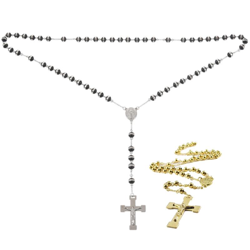 Pendant Necklaces 2Pcs Stainless Steel Necklace Black Virgin Mary Jesus Christ Crucifix Cross Rosary Vintage Retro Chain Man Woman
Pendant Necklaces 2Pcs Stainless Steel Necklace Black Virgin Mary Jesus Christ Crucifix Cross Rosary Vintage Retro Chain Man Woman