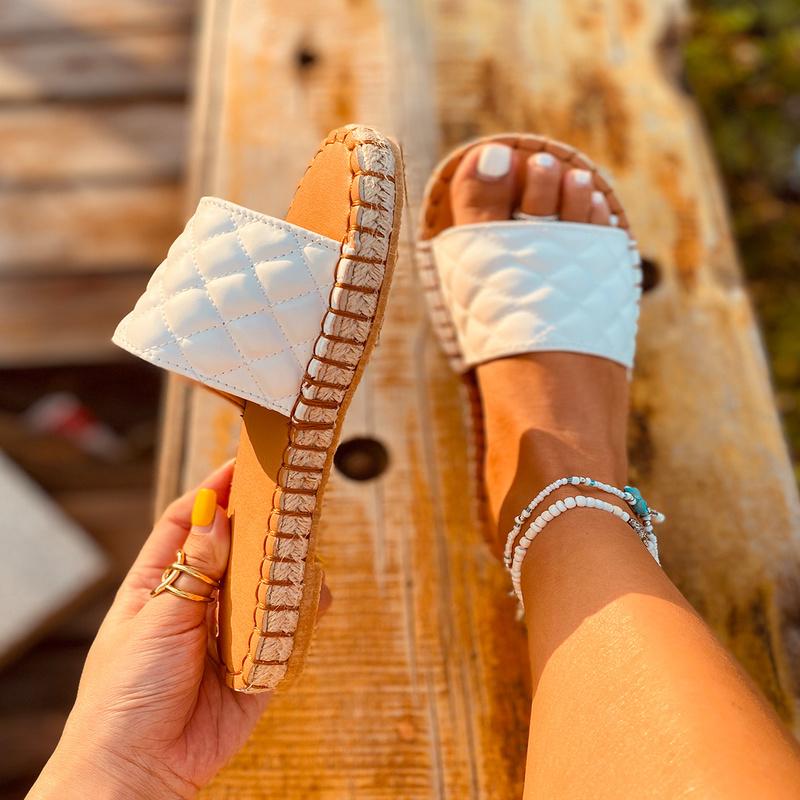 Summer Women Slippers Flat Espadrille Sandals Open Toe Beach Slides Casual Platform Ladies Shoes Outdoor Female Flip Flops