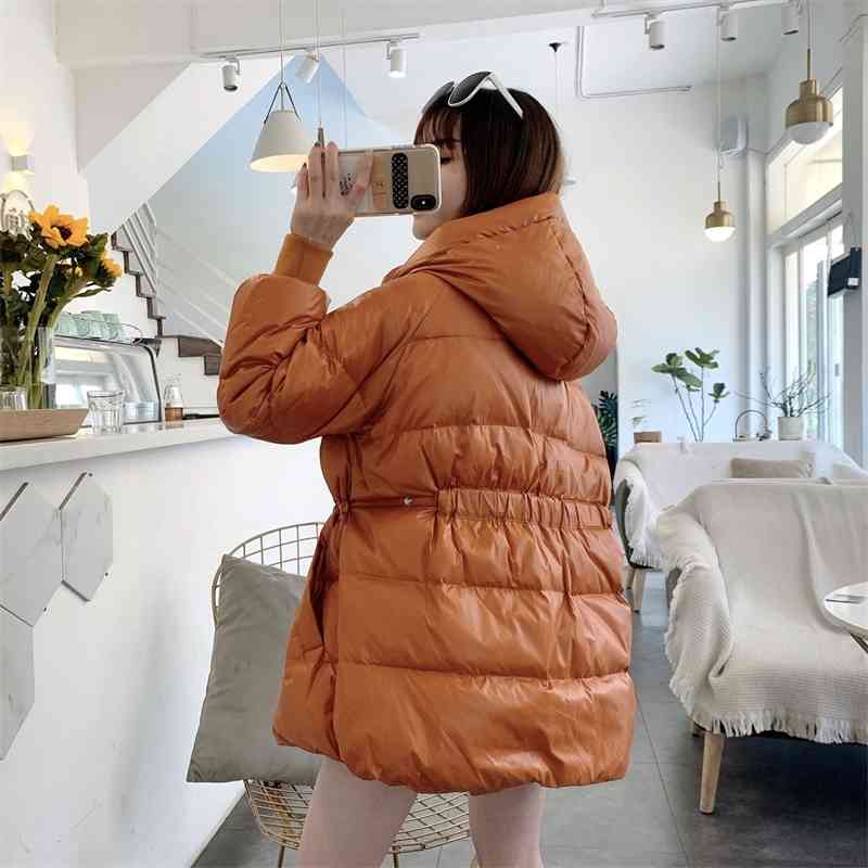 Down 2021 off-season new European fashion waist bread Jacket Women's medium and long white duck down jacket, Black
Down 2021 off-season new European fashion waist bread Jacket Women's medium and long white duck down jacket, Black
