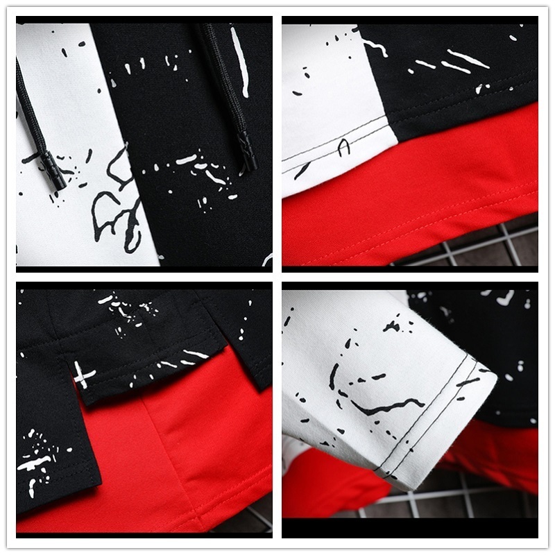 SingleRoad Men's Hoodies Men Patchwork Sweatshirt Male Harajuku Japanese Streetwear Hip Hop Oversized Black Purple Hoodie Men 201020