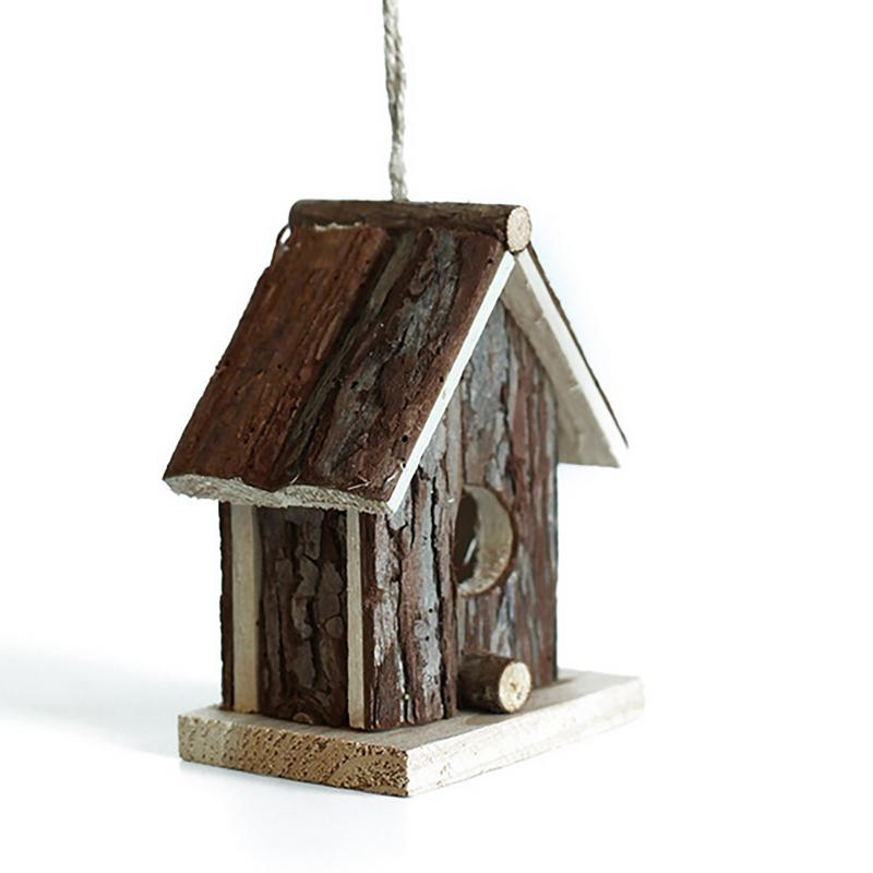 Wooden Bird Hanging Cave Cage Parrot Nest Hammock Hanging Cage Warm Winter Birds Bed Toys Garden Interior Decoration
