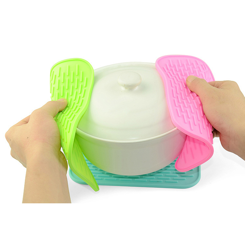 Silicone Insulation Placemat Kitchen Pot Holder Table Mat Heat Resistant Kettle Car Phone Non-Slip Pad Thicken Coaster DBC DH1255 Free shipping