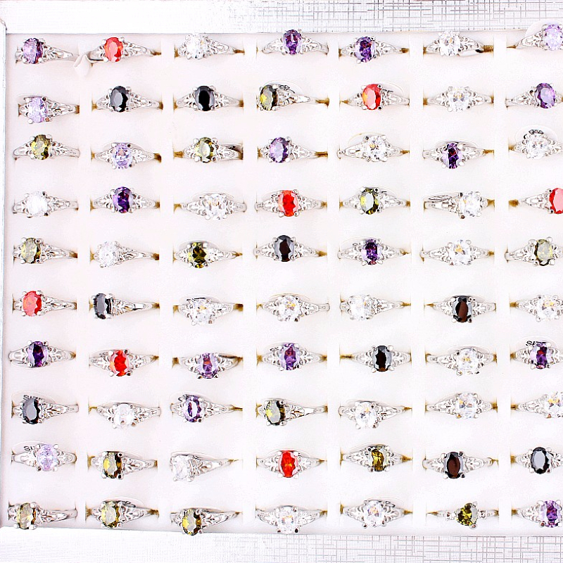 Shiny CZ Zircon Stones Silver Rings Band Charm Rhinestones Jewelry Wedding Party Women Wholesale 50pcs
Shiny CZ Zircon Stones Silver Rings Band Charm Rhinestones Jewelry Wedding Party Women Wholesale 50pcs