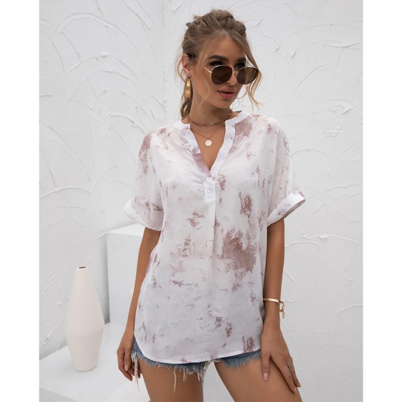 Women' Blouses & Shirts Women Chiffon Casual Short Sleeve V-Neck Tie Dye Print Shirt 2021 Fashion Summer Loose Oversized Lady Tops, Blue
Women' Blouses & Shirts Women Chiffon Casual Short Sleeve V-Neck Tie Dye Print Shirt 2021 Fashion Summer Loose Oversized Lady Tops, Blue