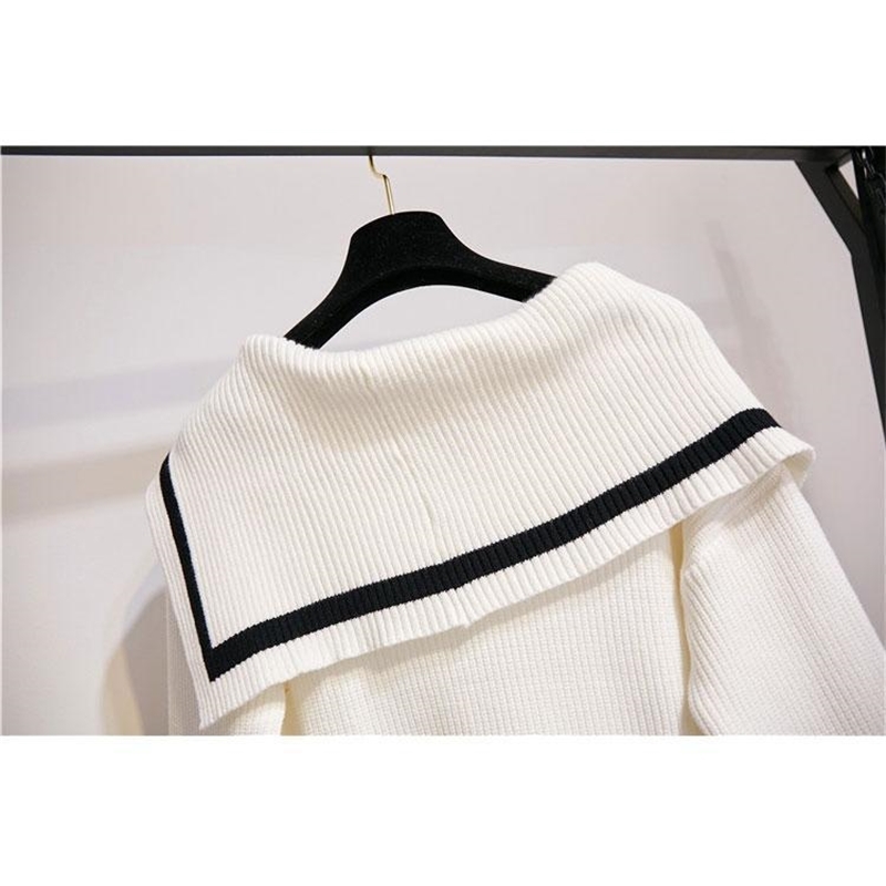 ICHOIX 2 piece skirt set student Korean style sweet women 2 piece set fall white knitted sweater casual two piece outfits T200325