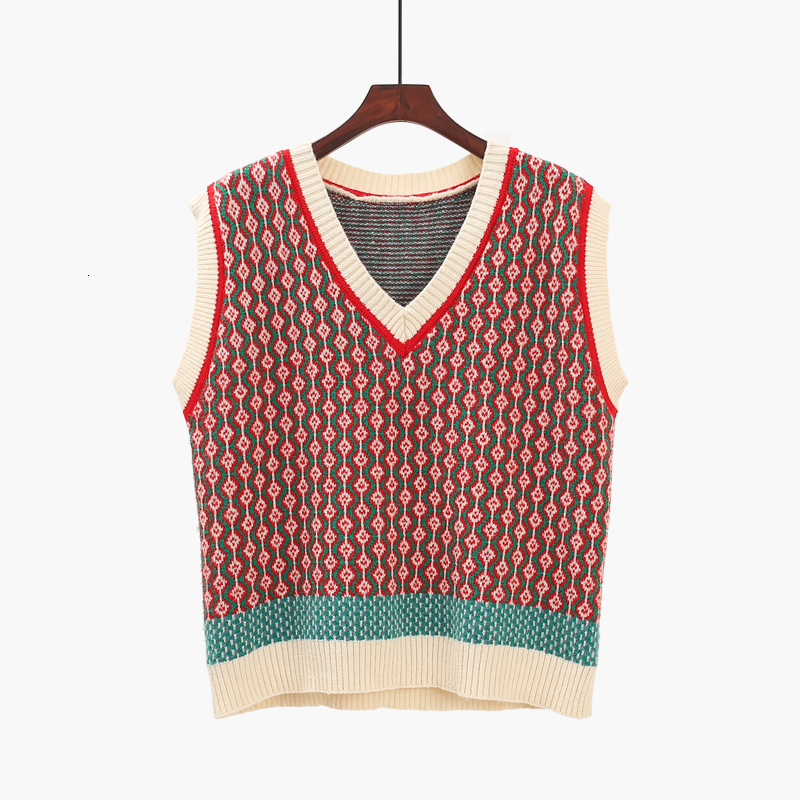 2021 New Knit Coat Vintage Plaid Loose Sleeveless Pullover Autumn Winter Warm Sweater Vest Women France Style Crop Outwear V2w3, Style1
2021 New Knit Coat Vintage Plaid Loose Sleeveless Pullover Autumn Winter Warm Sweater Vest Women France Style Crop Outwear V2w3, Style1