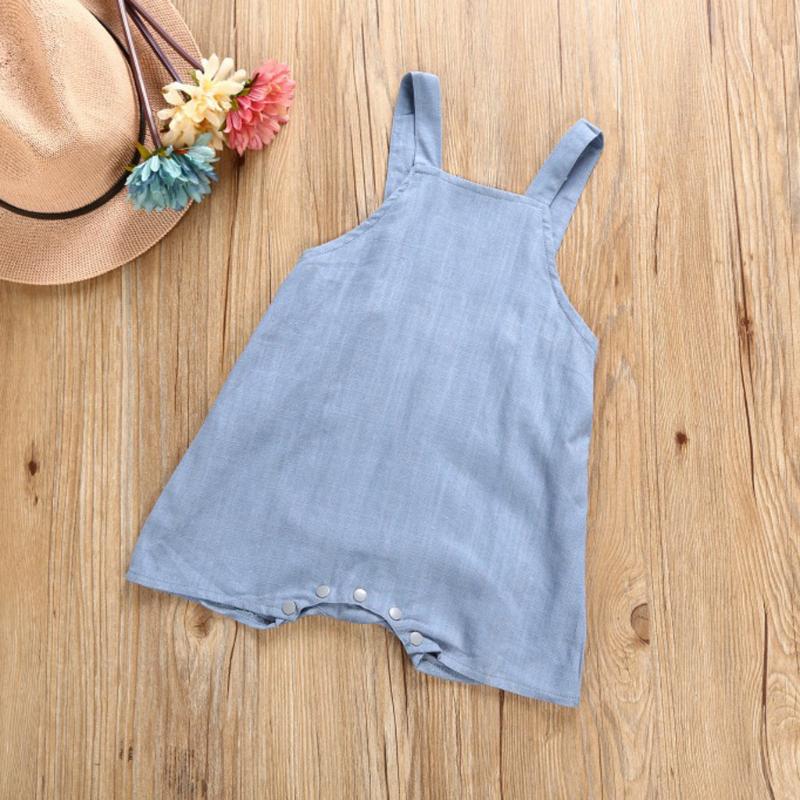 New Casual Baby Clothes Summer Newborn Infant Baby Girl Boy Sleeveless Gallus Romper Jumpsuit Set Overalls For Children