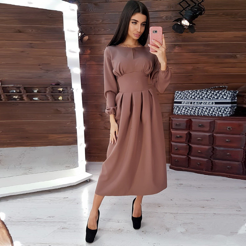 2021 Women Vintage Hollow Out A-line Party Long Sleeve o Neck Solid Elegant Casual Autumn New Fashion Q83b, Brown
2021 Women Vintage Hollow Out A-line Party Long Sleeve o Neck Solid Elegant Casual Autumn New Fashion Q83b, Brown