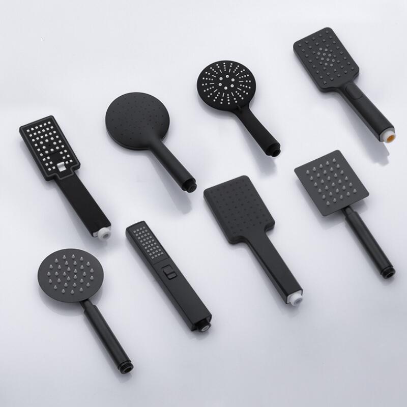 

2021 New Hand-held Water Saving Black Bathroom Rainfall Nozzle Aerator High Pressure Handheld Shower Head E0tm